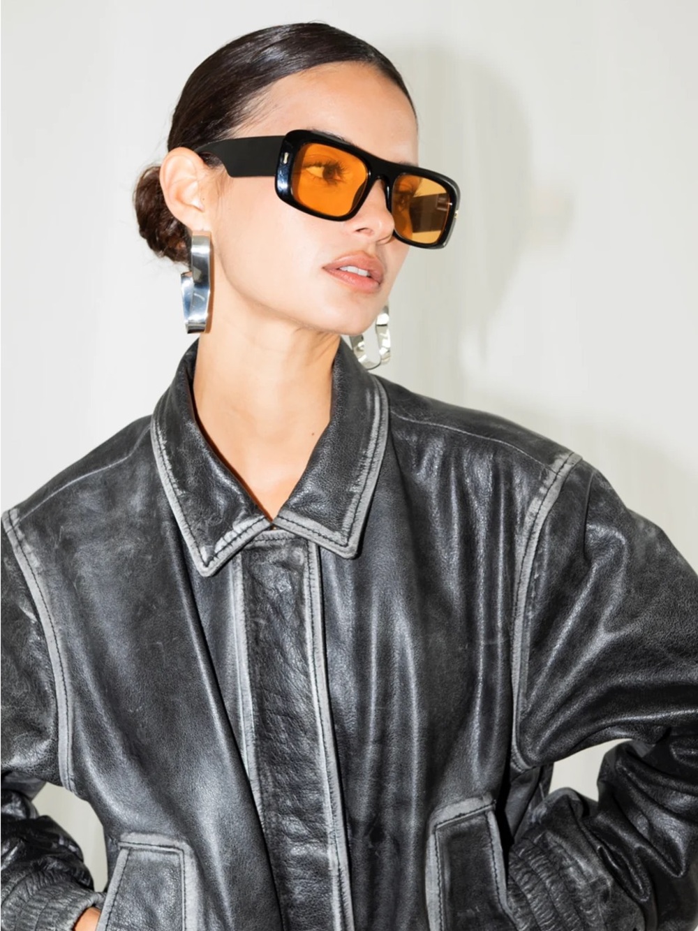 In My Element Black Boxy Distressed Leather Jacket
